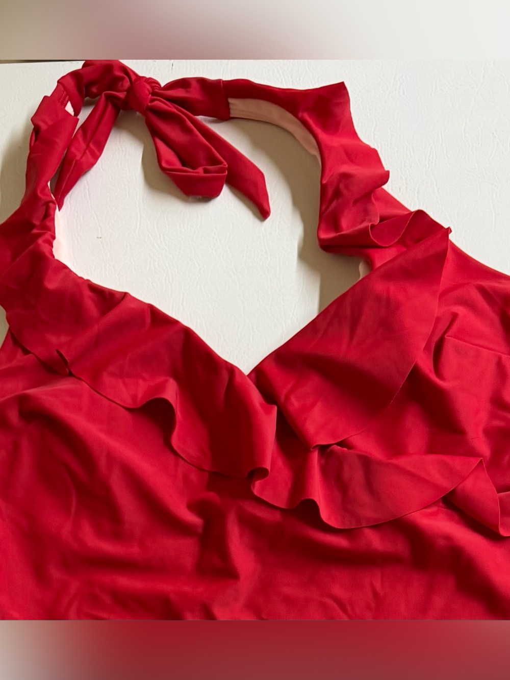 Cupshe Red Ruffle Halter Tankini Set - Picture 2 of 7